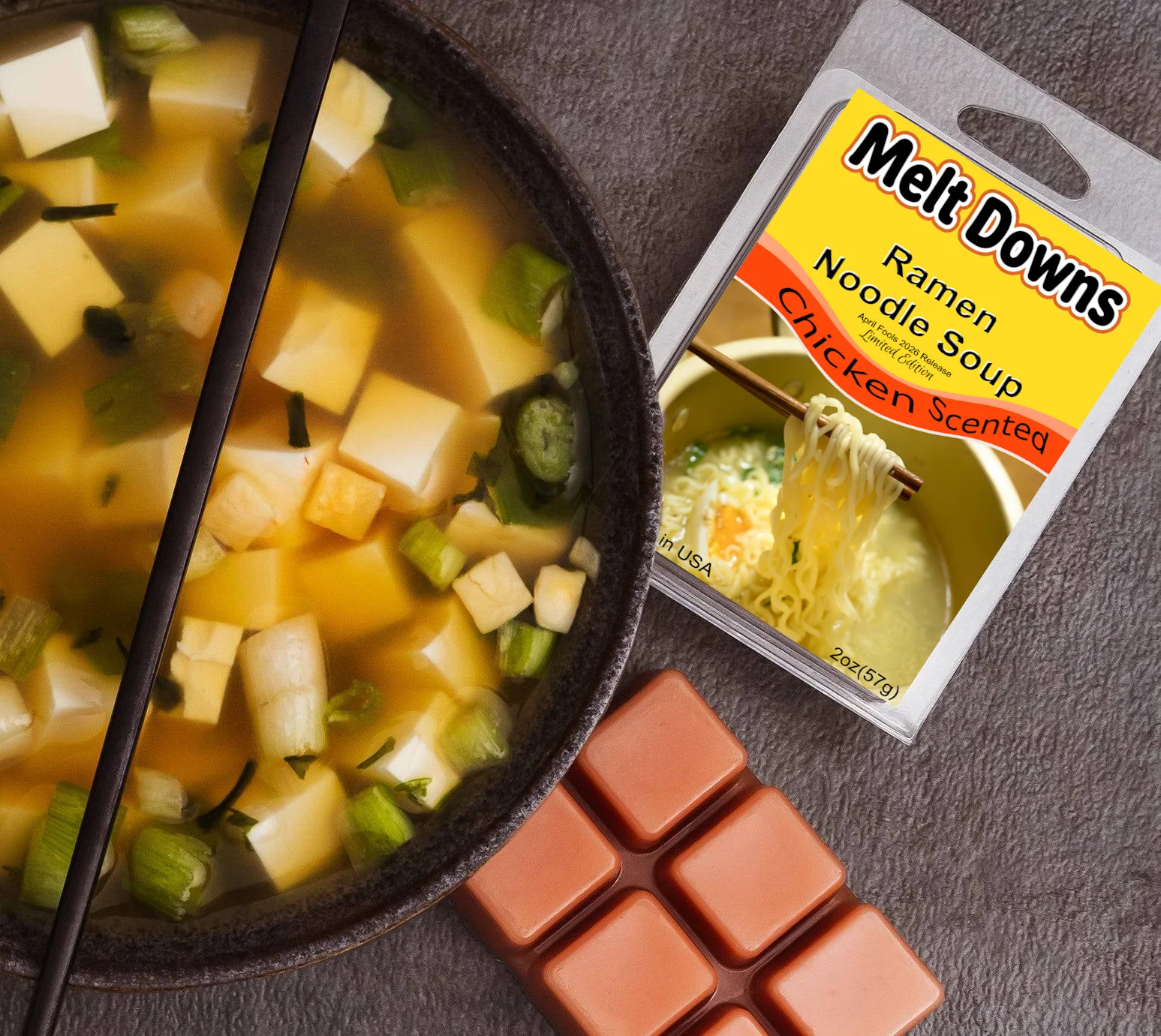 April Fools - Ramen Noodle Soup - LIMITED EDITON - Maximum Scented Wax Melt - Chicken Ramen Noodle Soup - Image 2